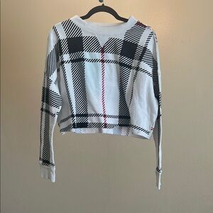 Stylish Black and White Plaid Women's Top